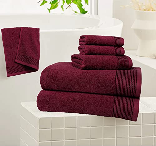 Belizzi Home 70655 100% Cotton Ultra Soft 6 Pack Towel Set, Contains 2 Bath Towels 28X55 Inchs thumb #3