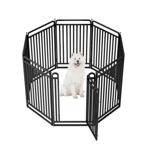 Image of New Thickened Version Dog Playpen, 43 Inch Dog Fences for The Yard, Portable Outdoor Dog Playpen for Large /Medium /Small Dogs, Foldable Metal Dog playpen, with Doors (8 Panels, 43 Inch)