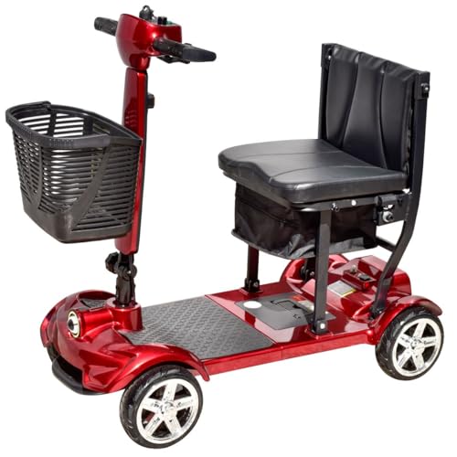 Lightweight Folding Electric Mobility Scooter with Double Battery Compartments