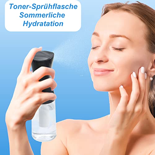 Foto von SPOKKI Haare Sprühflasche, 2 Stück Sprühflasche Haare+1 Reinigungsbürste, 200ml Sprühflasche Für Speiseöl, Sprühflaschen Für Friseur/Pflanzenpflege/Speiseöl(Schwarz+Weiß)