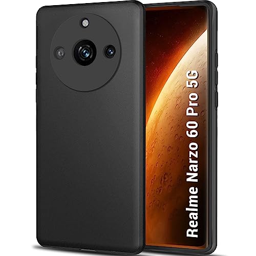 Image of TheGiftKart Sleek Back Cover Case for Realme Narzo 60 Pro 5G | Slim Fit Protective Design | Ultra Matte Finish | Camera Protection Bump | Soft Silicon Back Cover Case for Realme Narzo 60 Pro (Black)