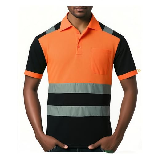 Safety Shirt for Men Hi Vis Reflective Shirt Workwear,Quick Drying Breathable Soft T Shirt