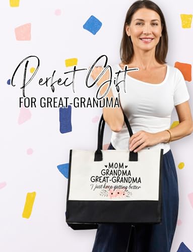Bolsa Tote Canvas Great Grandma con cierre y correa miniatura 5