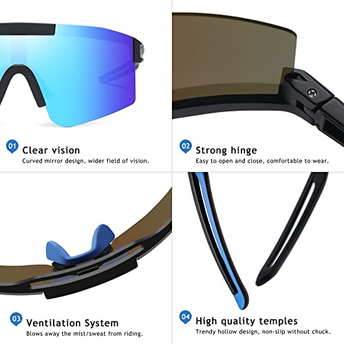Summerlight Polarized Cycling Baseball Sunglasses, Wrap Around Sports Uv400 Protection Running Golf Goggles Men Women #TOP3