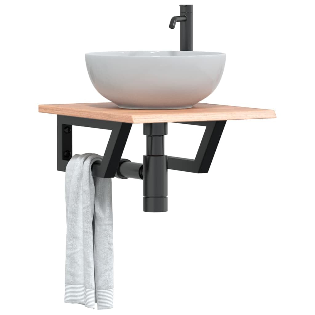 Mueble de baño de madera maciza de roble de 50 cm de ancho con soporte trapezoidal de acero, soporta 100 kg, estantería moderna para cuarto de baño que ahorra espacio, juego de muebles para