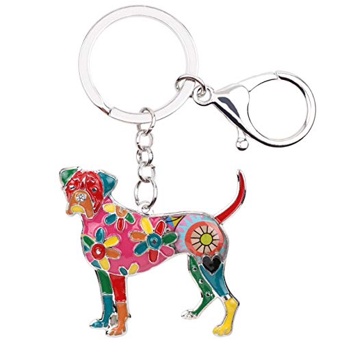 Delicato portachiavi con cane boxer. Design per gli amanti dei cani. Design originale di WEVENI.