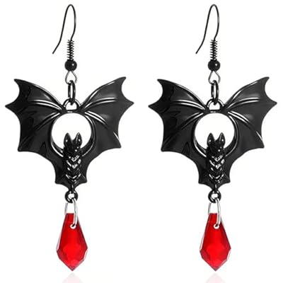1 Par de aros mujer, pendientes mujer en Forma de Murciélago, Pendientes de Halloween para Mujer, para Disfraces de Fiestas, Regalos de Mardi Gras. | Ya disponible en tu tienda friki favorita! En mundofriki.es!