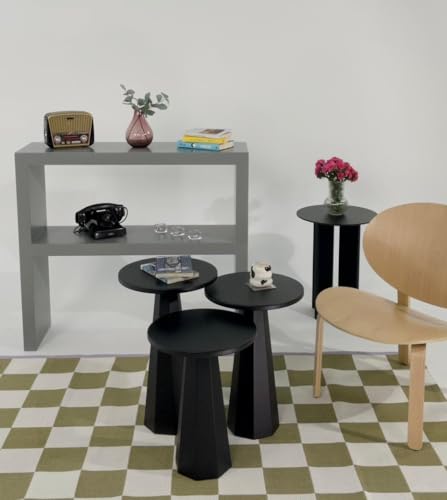 Kuppdesign Lilyum Mantar Sehpa 3'lü Set Siyah