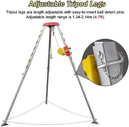 Aluminum Confined Space Tripod Kit Adjustable Legs Rescue System HeavyDuty Support Industrial Safety Equipment for Work at Heights and Confined Areas