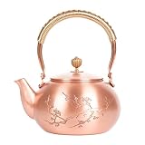 GAMZ Premium Handmade Solid Copper Teapot Kettle Stovetop Teapot Thick Engraved Copper Teapot Kettle