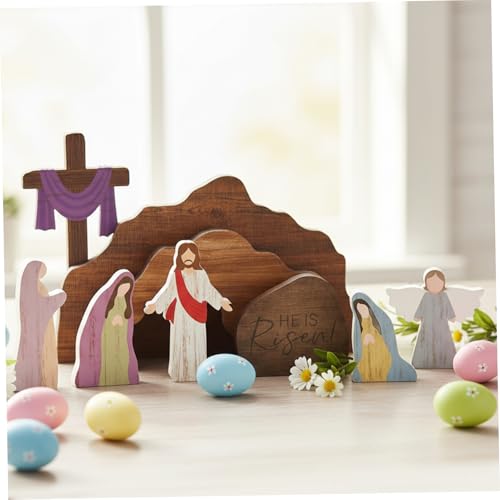 Jésus Décoration de Pâques en Bois Artisanale de Qualité