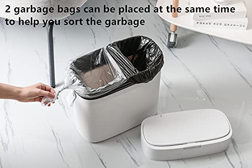 Ieek Plastic Trash Can With Press Top Lid,3.2 Gallon /12 Liter Garbage Can With Handle,White Modern Waste Basket Thin Trash Cans For Bathroom,Kitchen,Living Room,Office And Narrow Spaces… #TOP3