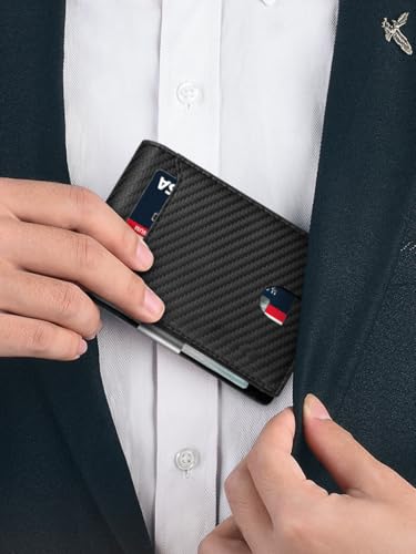 Slim Wallets for Men - Leather Money Clip Mens Wallet - RFID Blocking Front Pocket Bifold Wallet2