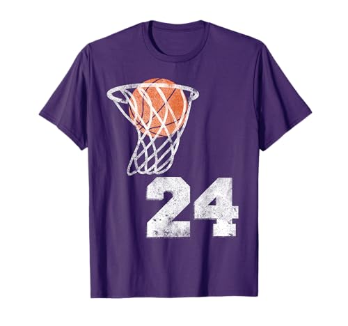 Vintage Basketball Jersey Number 24 T-Shirt