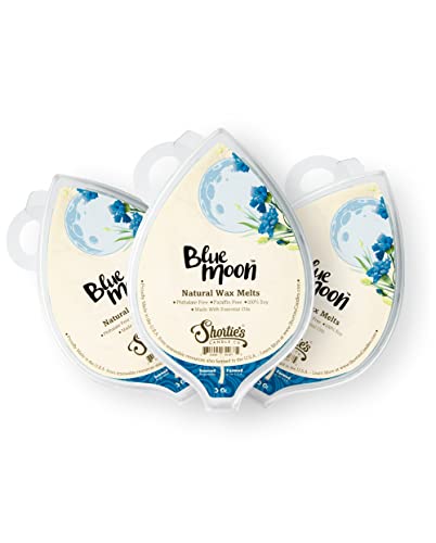 Shortie's Candle Company Blue Moon Natural Soy Wax Melts 3 Pack - 3 Highly Scented 3 Oz. Bars - Made with 100% Soy and Essential Fragrance Oils - Phthalate & Paraffin Free, Vegan, Non-Toxic