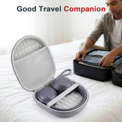 Image of ZORBES Headphone Travel Case Storage Bag, EVA Hard Shell Zipper Travel Case, Anti-Scratch Carry Case with Elastic Band & Mesh Pocket, Universal Compatible with Sony, JBL, Audio-Technica, 19.5x23cm