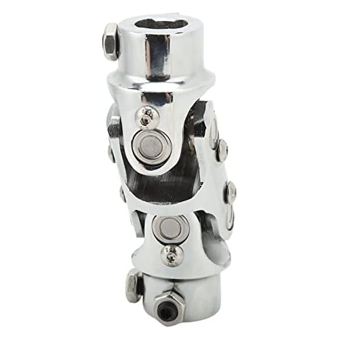 Acoplador de Junta en U del Eje de Dirección, Junta en U de Doble Dirección de 5,2 Pulgadas de Longitud Cromada de Alta Resistencia 3/4 Pulgadas DD X 3/4 Pulgadas DD a Prueba de Desgaste Cover