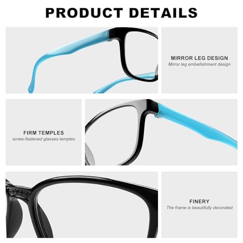 Image of Ultra-Light Blue Light Blocking Glasses with Case for Kids and Teens,Anti Eyestrain &UV400