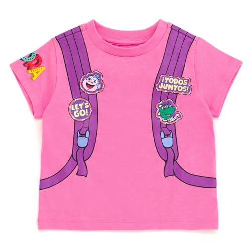 Image of DORA Nickelodeon Girls Cosplay T-Shirt & French Terry Shorts Outfit Set Toddler to Little Kid Sizes (2T - 7-8)