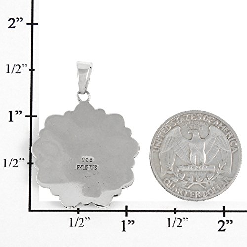 Turquoise Pendant Necklace Sterling Silver 925 Genuine Gemstones & Gemstones (20" Length)4