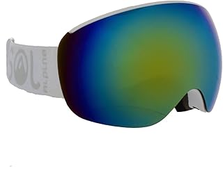 Alpinist Ski & Snowboard Goggles w/ TWO Fast Changing Magnetic Lenses (sm-medium fit) (Revo Gold (VLT-14% for bright &sunny conditions) & Storm (VLT-75% for low light & night time conditions))