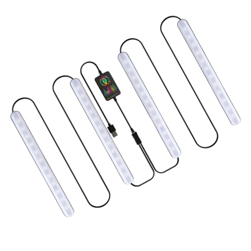 ABOOFAN 1Pc Car Atmosphere Neon Light Strip Colorful Sound Control Decorative Lamp Remote Control USB Powered Interior Lighting for Unique Car Ambiance