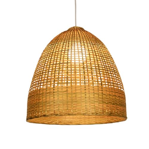 JXYDJH Lampadario da Fattoria Intrecciato in bambù Rattan Boho Semi Lampada da Soffitto da Incasso Lampada A Sospensione Costiera Rustica Lampada A Sospensione A Cesto per Ingresso Dell'isola