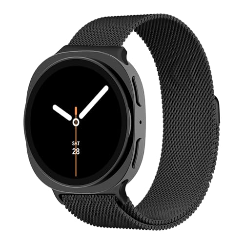 Image of VEMIGON Milanese Loop Metal Band Compatible with Samsung Galaxy Watch 8 40mm 44mm / Watch 8 Classic 46mm, Mesh Magnetic Stainless Steel Replacement Strap (Watch Not Included)
