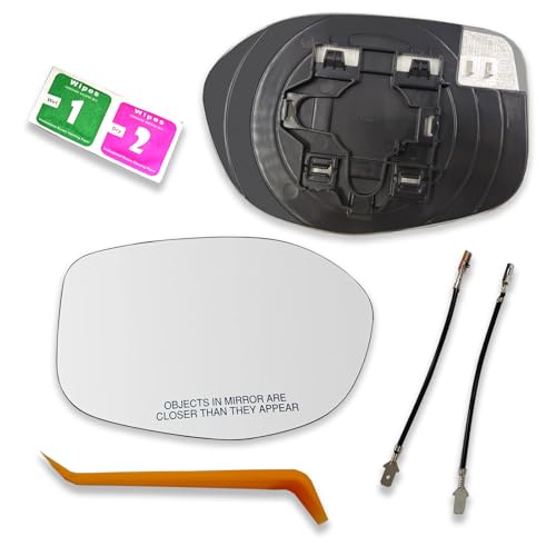 Passenger Right Side Heated Mirror Glass Compatible with 2014 2015 2016 2017 Honda Odyssey Heated Convex Mirrors with Back Holder