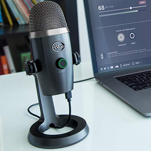 Microfone Condensador USB Logitech For Creators Blue Yeti Nano com Captação Cardióide e Omnidirecion