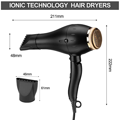 Professional Salon Hairdryer With Active Oxygen Negative Ions And Far Infrared, Dual Voltage Cold And Warm Air Ultralight Travel Hairdryer With Foldable Handle, Quiet Low Noise Hairdryer And Quick Dry #TOP4