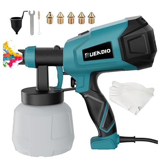 BUENDIO Paint Sprayer, 700W High Power, 5 Copper Nozzles & 3 Spray Patterns, Easy to Clean, HVLP Spray Gun for Furniture, Cabinets, Fence, Garden Chairs, Walls, DIY Works etc. TPX01