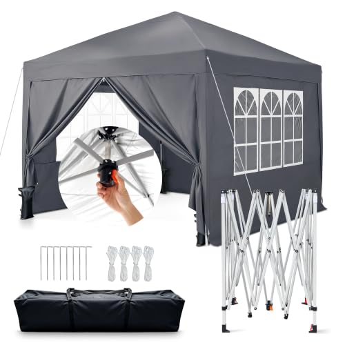 3M x 3M Pop up Gazebo with Side, One‑Push Setup Heavy‑Duty Garden Marquee