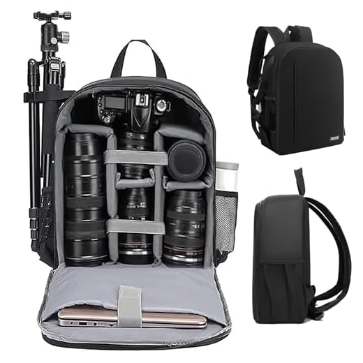 CADeN Mochila Cámara Réflex Professional para DSLR/SLR Cámara sin Espejo a Prueba de Agua, Compatible con Sony Canon Nikon Accesorios para cámara y trípode de Lentes
