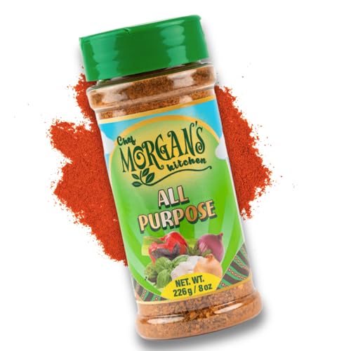 Chef Morgan's Kitchen Real Jamaican All Purpose Seasoning 8 oz - Natural Herbs and Spices for Cooking - Authentic Tropical Flavor - Versatile Spice Blend for Meat, Fish, Vegetables, and More