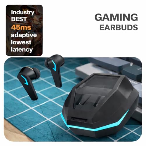 Image of iFAST GM05 True Wireless Stereo Gaming Earbuds, Quad Mic ENC for Clear Calls, Bluetooth 6.0, Low Latency Gaming, RGB LED, Type-C Fast Charge, 5H /40H Playtime, IPX5 | Black