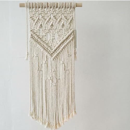 Décoration macramé bohème KnSam beige pour habiller une chambre ou créer un fond photo cosy