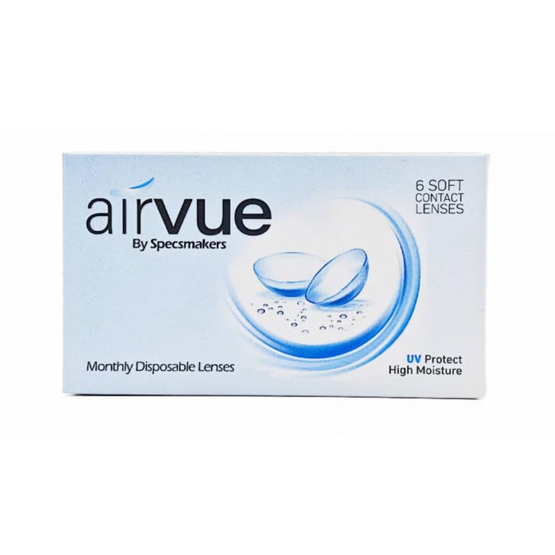 Specsmakers Airvue Monthly (30 day) Disposable Soft Contact Lenses (-3.75, 6 Lens per Box) for Clear Vision, Men and Women-image-34