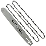 NIUBGONER 14 inch Chainsaw Bar and Chain Combo,Replacement For Echo CS-310, For Ryobi RY3714, For Worx WG305 WG384,For Makita XCU03 XCU04 XCU08,Fits Homelite and more,3/8",0 .043",52DL(Bar+2 Chains)