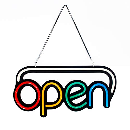 Black Friday - 80% OFF LED Open Neon Light Sign,24 x 12 inch, Open Signs for Business,Bright Multicolor Style RGB Letter Window Displaying Light, Bar, Restaurant, Store, Salon, Gas Station, Motel, Shop