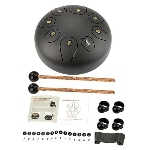 Tambor de percusión metálico negro portátil para principiantes