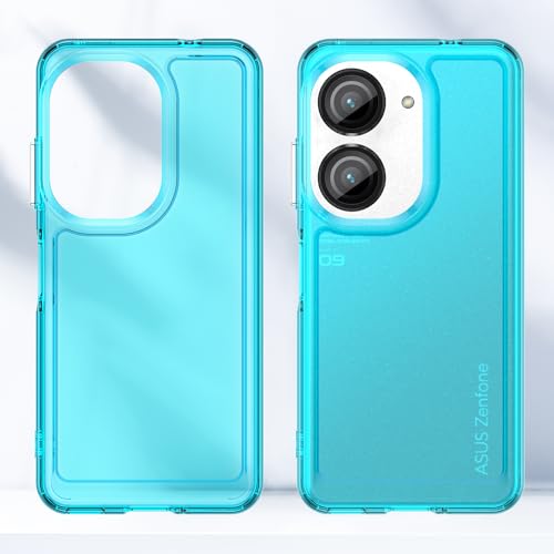 Koarwvc Clear Case For Asus Zenfone 9/9Z Case, Asus Zenfone 10/10Z Case Soft Clear Tpu Phone Cases Shockproof Transparent Bumper Cover Slim Thin Phone Cover For Asus Zenfone 9 Clear Blue thumb #2