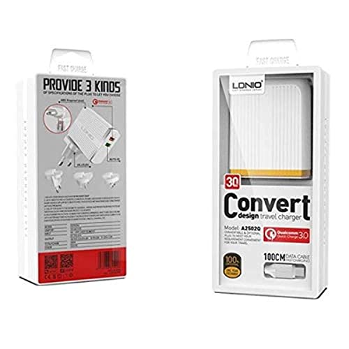 Chargeur rapide de voyage double USB LDNIO pour bloc secteur universel portable