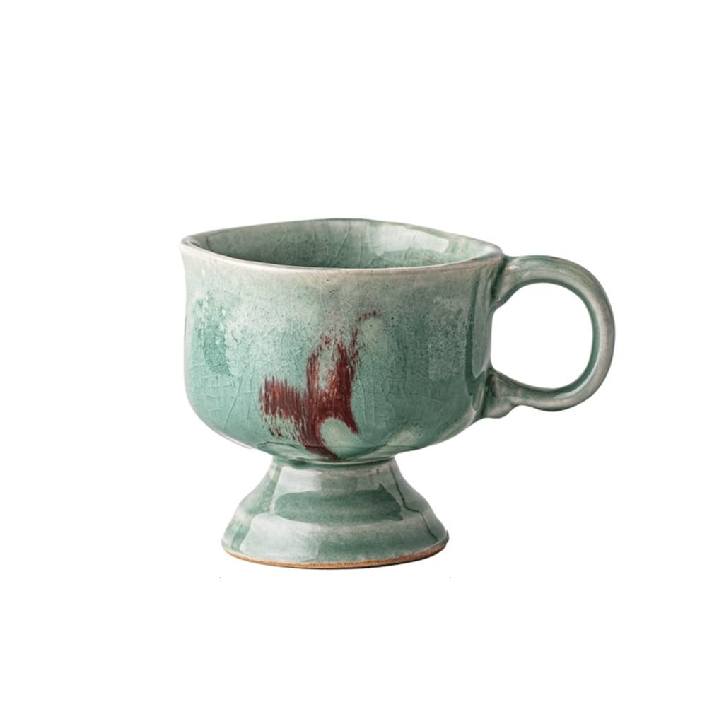 Tazze da caffè, Tazza da caffè con piede alto smaltata ghiaccio incrinato Gradiente in ceramica 8,12 once for negozi