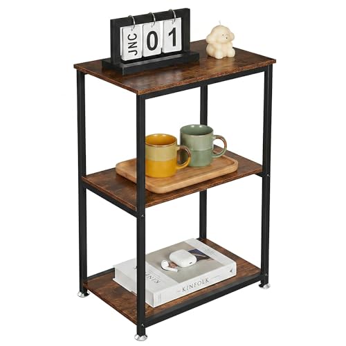 VECELO Tall End Side Table,30" Height Nightstand with 3-Tier Storage Shelf for Living Room Bedroom Office Hallway Study by VECELO - Used condition - US$44.33