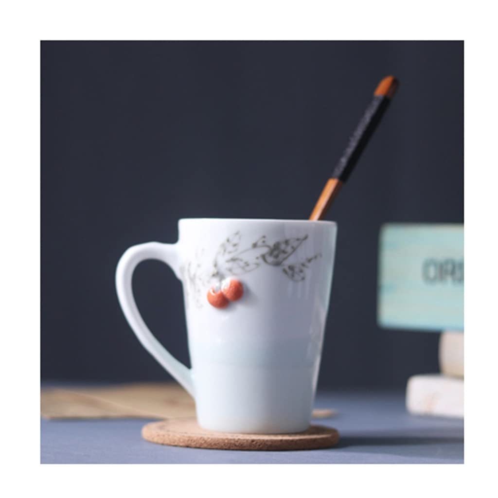 SISWIM Keramikbecher Keramik Handgemachte Becher Frucht 3D Dreidimensionale Paar Tasse Home Office Study School Coffee Tee Cup Smart Mug (Color : D)