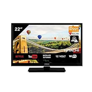 Hitachi 22HE4002 Android TV Smart WiFi 22 inch 56 cm Full HD LED TV DVB-S2/C/T2 – [12 V en 220 Volt gebruik mogelijk – ook ideaal voor op de camping