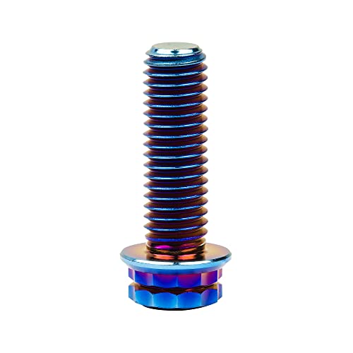 Image of Titanium Flange 12 Point Head M8 x15 20 25 30 35 40 45 50 55 60 65mm Screw Bolt Pack of 4 (M8x25mm, Burning Blue)