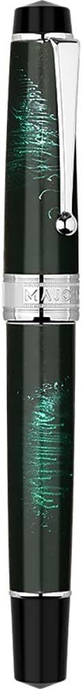 erofa Majohn T5 Piston Fountain Pen Blue Fireworks Extra Fine Nib, Large Ink Capacity Writing Pen Set with Box