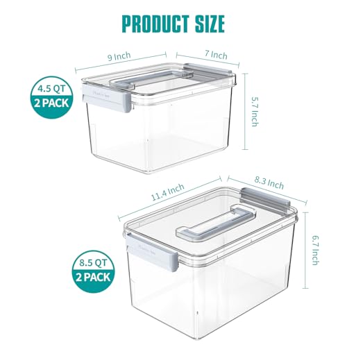 Save on Clear Stackable Plastic Storage Bins with Lids - 4-Piece Set